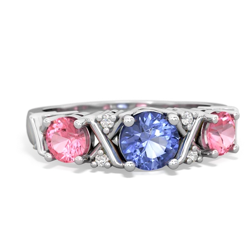 tanzanite-pink sapphire timeless ring