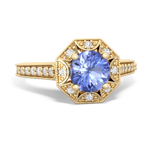 tanzanite antique hexagon ring