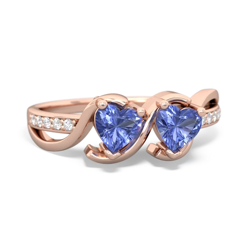 tanzanite double heart ring