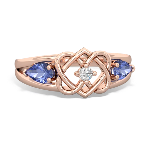 tanzanite double heart ring