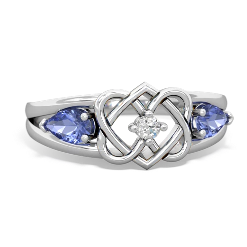 tanzanite double heart ring