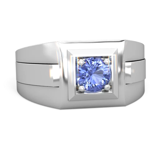 tanzanite mens round ring