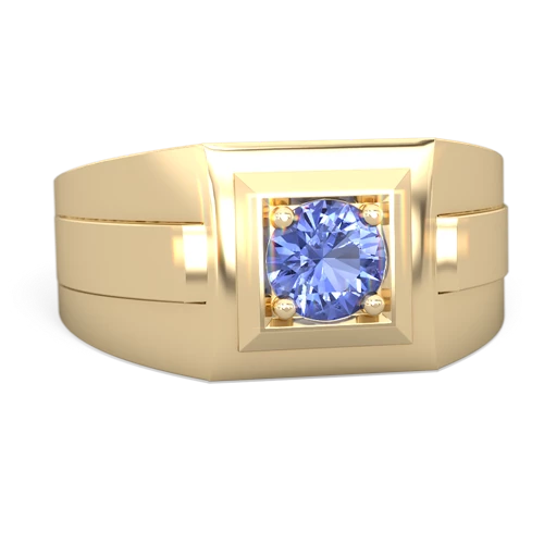 tanzanite mens round ring