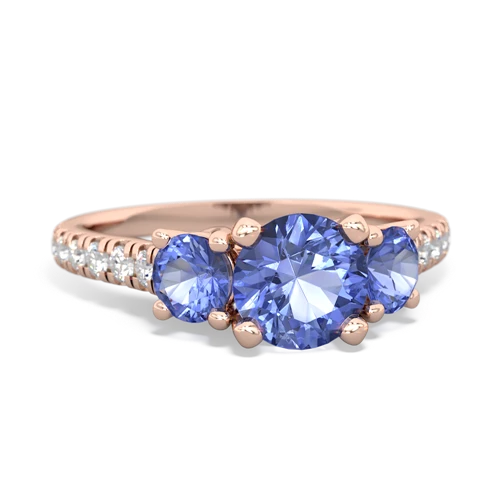 tanzanite trellis pave ring