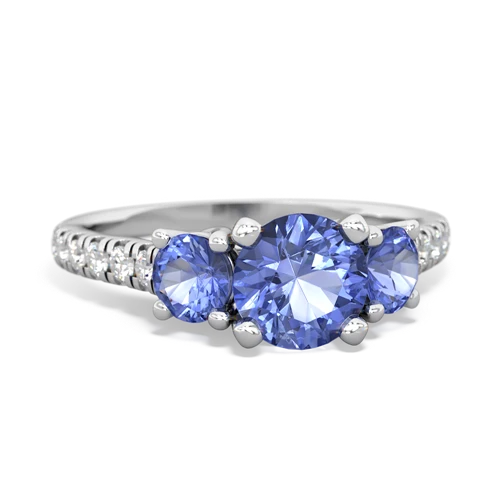 tanzanite trellis pave ring