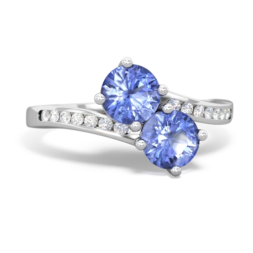 tanzanite two stone channel ring