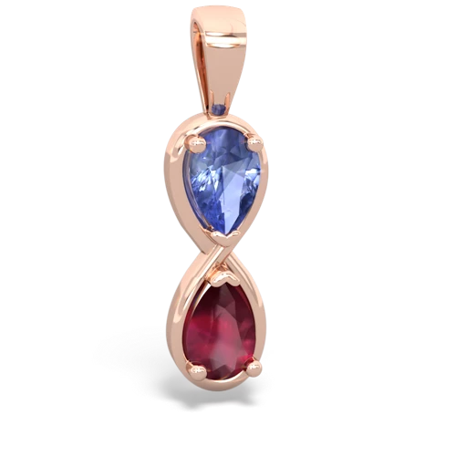 tanzanite-ruby infinity pendant