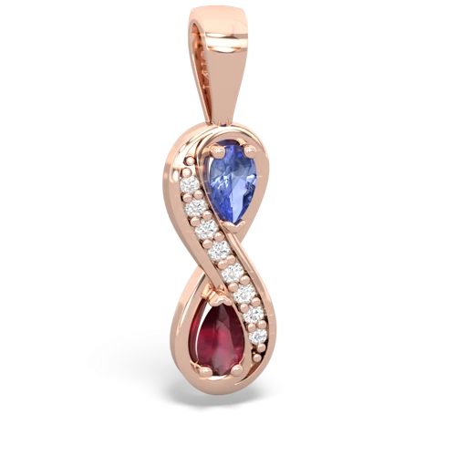 tanzanite-ruby keepsake infinity pendant