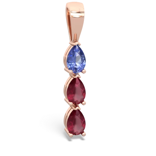 tanzanite-ruby three stone pendant