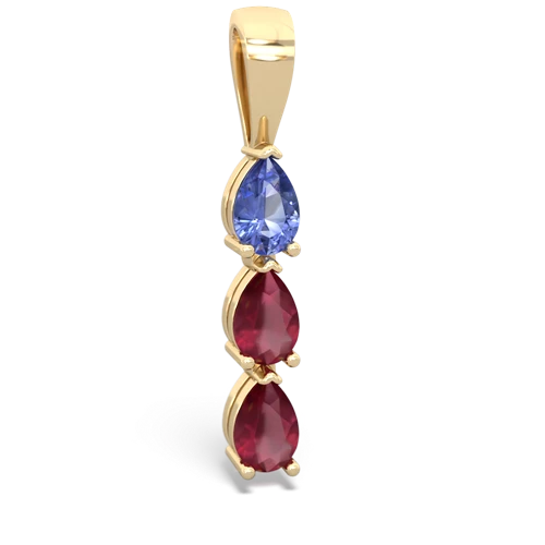 tanzanite-ruby three stone pendant