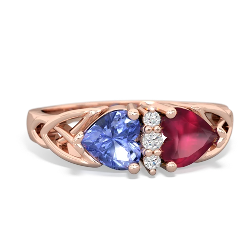 tanzanite-ruby celtic ring