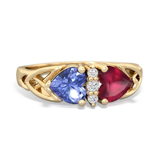 tanzanite-ruby celtic ring