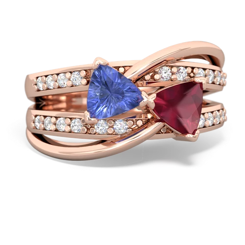 tanzanite-ruby couture ring
