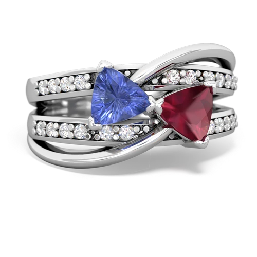 tanzanite-ruby couture ring