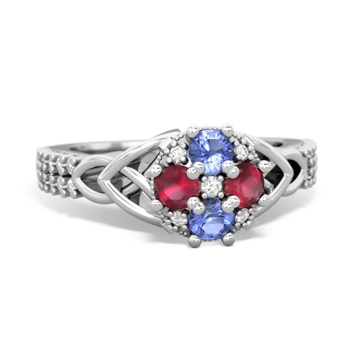 tanzanite-ruby engagement ring