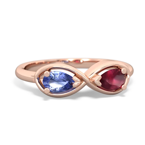 tanzanite-ruby infinity ring