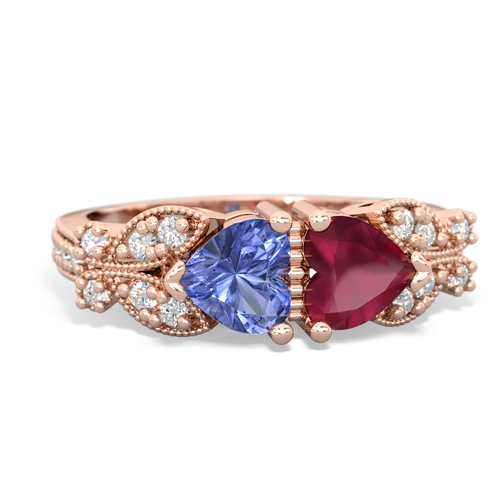 tanzanite-ruby keepsake butterfly ring