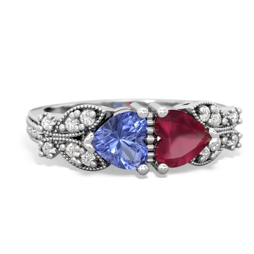 tanzanite-ruby keepsake butterfly ring