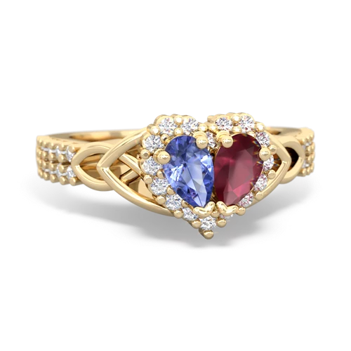 tanzanite-ruby keepsake engagement ring