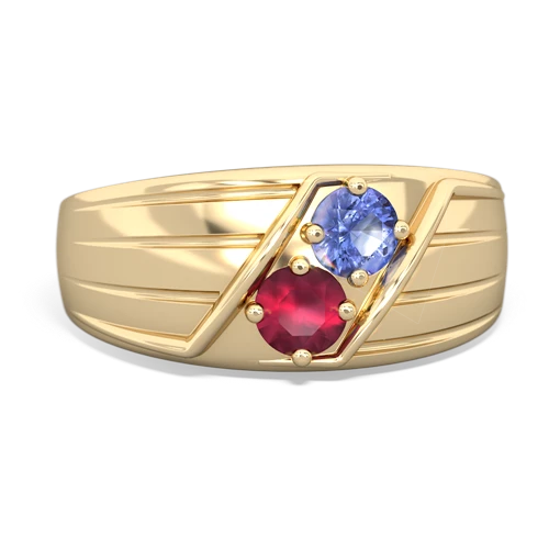 tanzanite-ruby mens ring