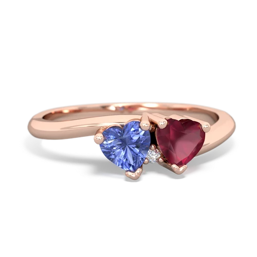 tanzanite-ruby sweethearts promise ring