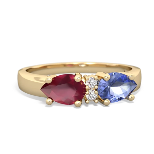 tanzanite-ruby timeless ring