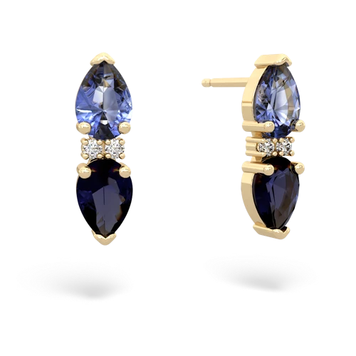tanzanite-sapphire bowtie earrings