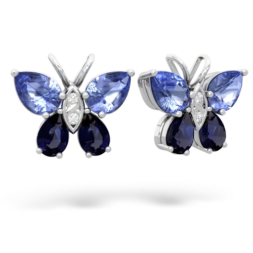 tanzanite-sapphire butterfly earrings