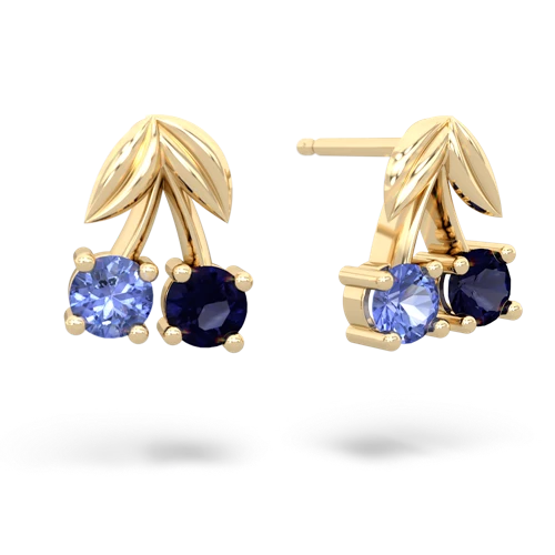 tanzanite-sapphire cherries earrings