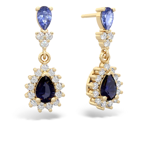 tanzanite-sapphire dangle earrings