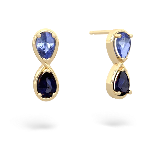 tanzanite-sapphire infinity earrings