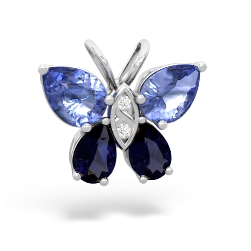 tanzanite-sapphire butterfly pendant