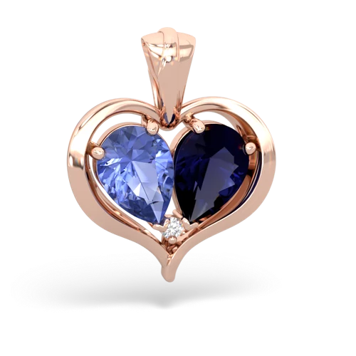 tanzanite-sapphire half heart whole pendant