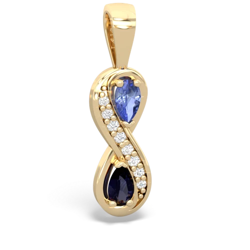 tanzanite-sapphire keepsake infinity pendant