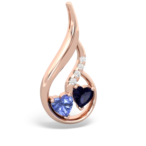 tanzanite-sapphire keepsake swirl pendant