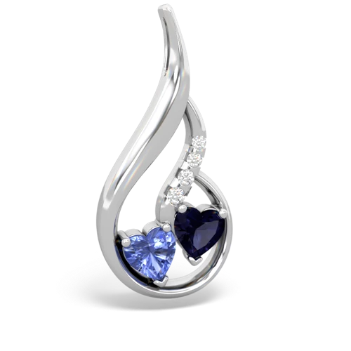 tanzanite-sapphire keepsake swirl pendant