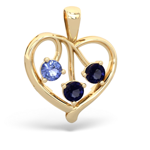 tanzanite-sapphire love heart pendant