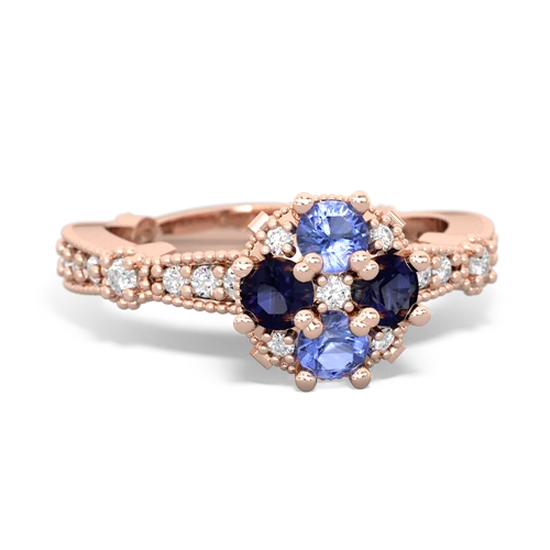 tanzanite-sapphire art deco engagement ring