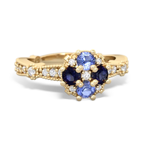 tanzanite-sapphire art deco engagement ring