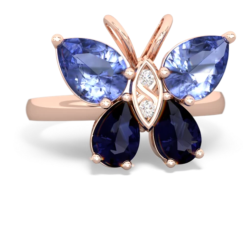 tanzanite-sapphire butterfly ring