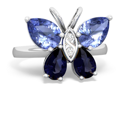 tanzanite-sapphire butterfly ring