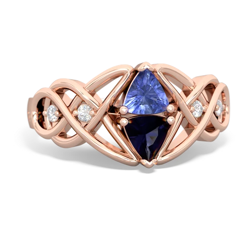 tanzanite-sapphire celtic knot ring