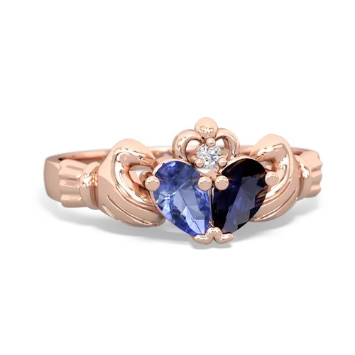Tanzanite Genuine Tanzanite with Genuine Sapphire Claddagh ring Ring