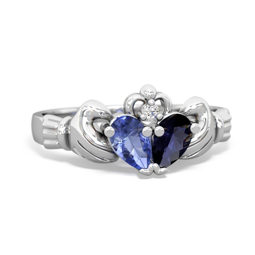 tanzanite-sapphire claddagh ring