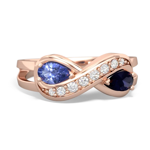 Tanzanite Genuine Tanzanite with Genuine Sapphire Diamond Infinity ring Ring