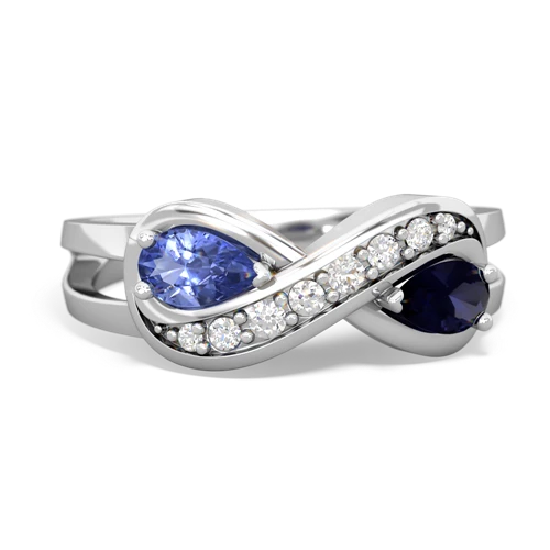 tanzanite-sapphire diamond infinity ring