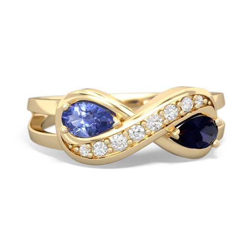 tanzanite-sapphire diamond infinity ring