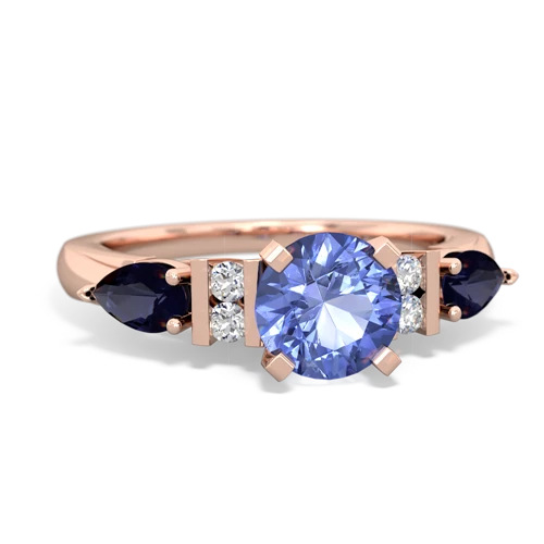 Tanzanite Genuine Tanzanite with Genuine Sapphire and  Engagement ring Ring