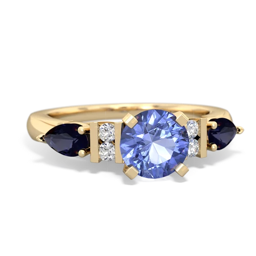 Tanzanite Genuine Tanzanite with Genuine Sapphire and Lab Created Alexandrite Engagement ring Ring