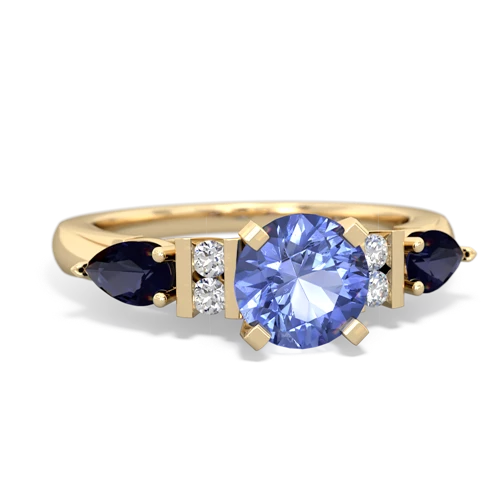 tanzanite-sapphire engagement ring